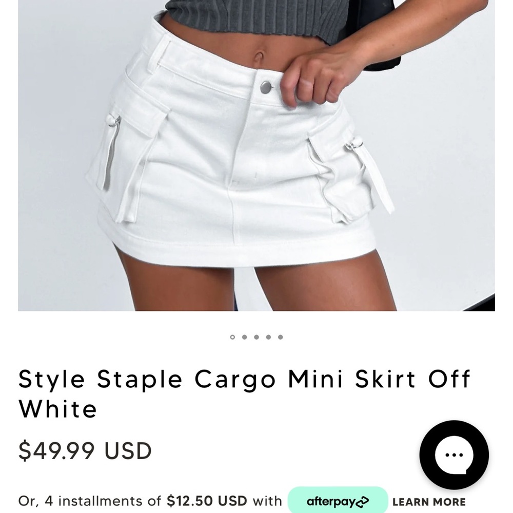 White Cargo Mini Skirt